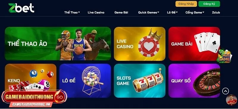 Các sản phẩm trò chơi ấn tượng tại Zbet