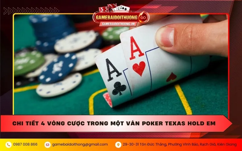 chi tiet 4 vong cuoc trong mot van poker texas hold em Chi tiết 4 vòng cược trong một ván Poker Texas Hold em