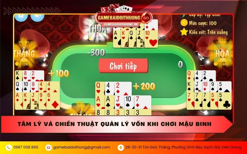 Tâm lý và chiến thuật quản lý vốn khi chơi mậu binh